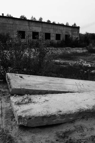 Gammal Övergiven Byggnad Industrifabrik — Stockfoto