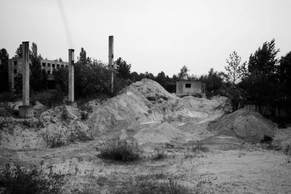 Gammal Övergiven Byggnad Industrifabrik — Stockfoto