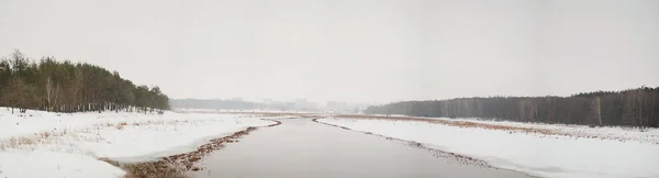 Bel Colpo Lago Nel Parco Invernale — Foto Stock