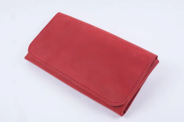 Leather Wallet Isolated White Background — Stock Photo, Image