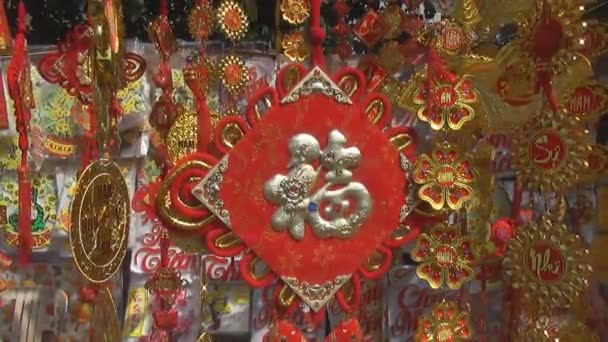 Nudo de la suerte para la decoración de Año Nuevo chino — Vídeo de stock