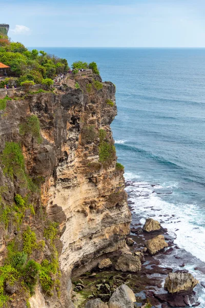 Uluwatu Tempel Klif Geconfronteerd Met Ruige Kust Uluwatu Bali Indonesië — Stockfoto