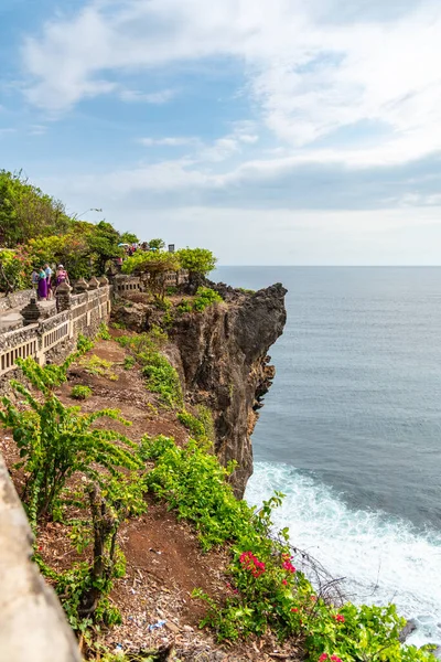 Uluwatu Tempel Klif Geconfronteerd Met Ruige Kust Uluwatu Bali Indonesië — Stockfoto