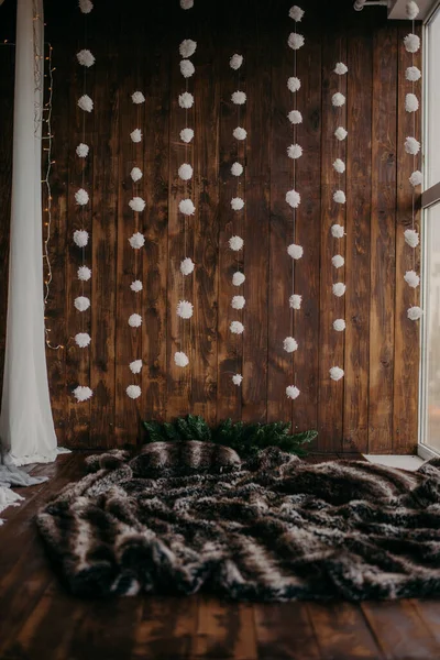 Interior Navidad Estilo Hygge — Foto de Stock
