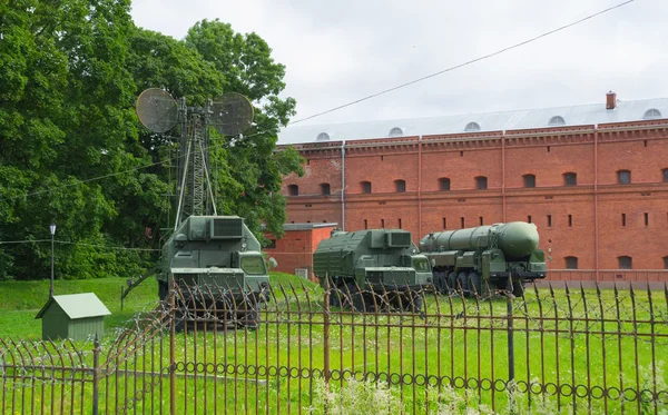 Russia Petersburg July 11, 2016 Museum of artillery missile system — Stock Photo, Image