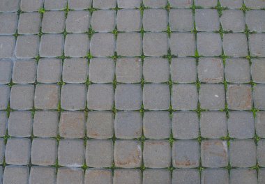 Eski bir Arnavut kaldırımlı yol closeup arka plan. Sorunsuz doku