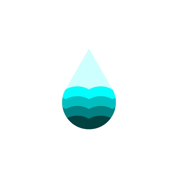 Světle Modrá Barva Voda Obilí Ikona Logo — Stockový vektor