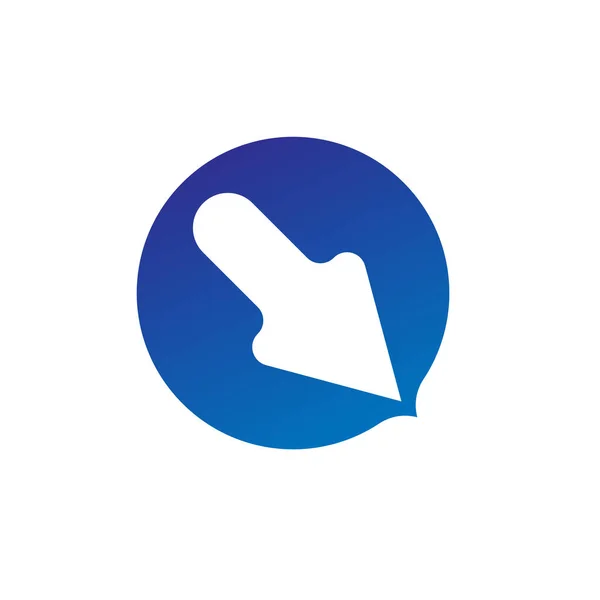 Flèches Dans Cercle Logo Icône Bleue — Image vectorielle