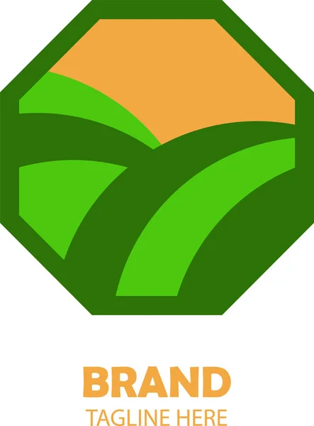 Logo Pertanian Dalam Heksagon - Stok Vektor