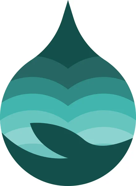 Handen Vidrör Fallande Vatten Logotyp — Stock vektor