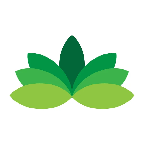 Logo Icona Fiore Loto Verde — Vettoriale Stock