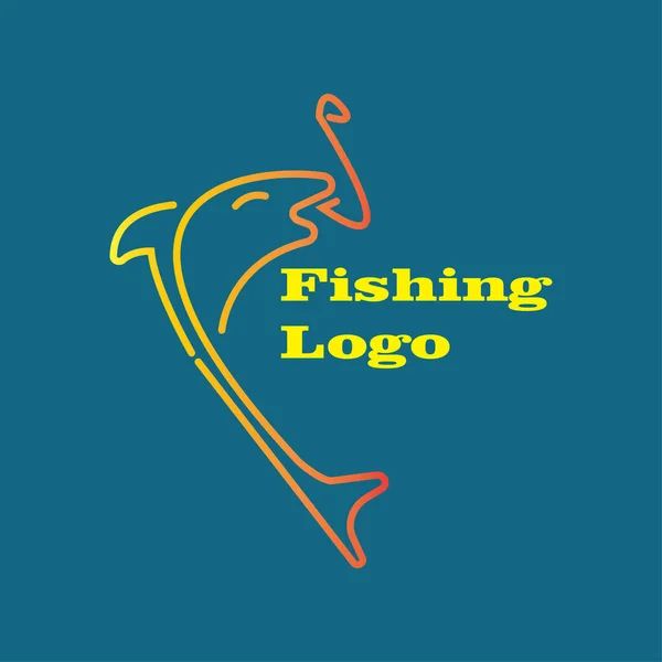Logotipo Ícone Pesca Simples — Vetor de Stock