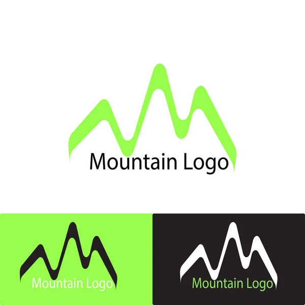 Semplice Logo Montagna Verde — Vettoriale Stock