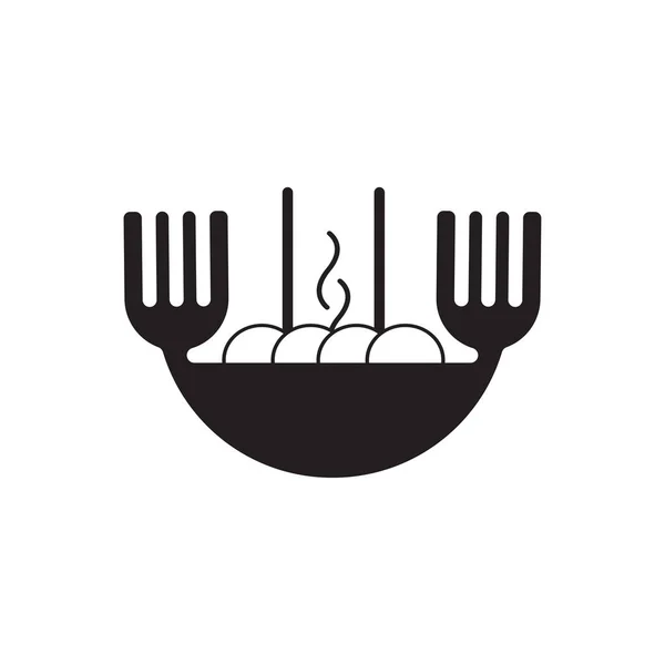 Cuchara Tenedor Arroz Palillos Son Buenos Para Los Iconos Comida — Vector de stock