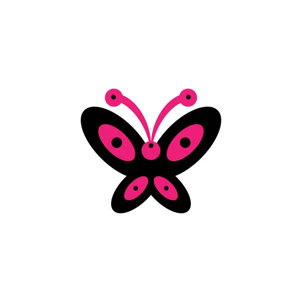 Negro Rosa Color Mariposa Icono Logotipo Plantilla Diseño Vector — Archivo Imágenes Vectoriales