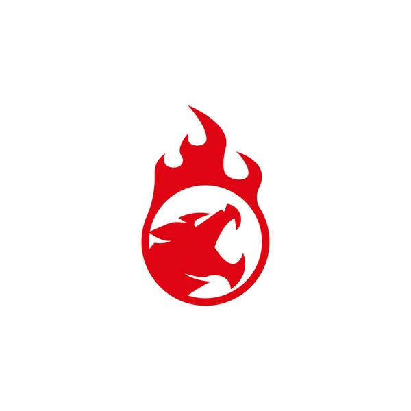 Abstract Ronde Vurige Leeuwenkop Concept Logo Icoon — Stockvector