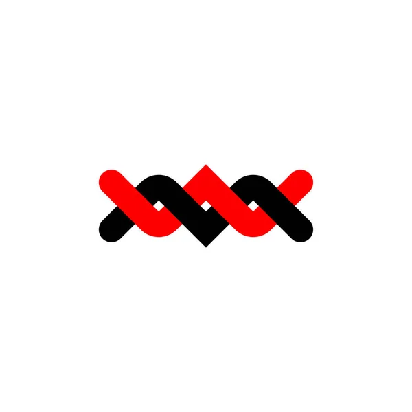 Dna Biologi Röd Svart Logotyp Ikon För Forskning Hälsa Utbildning — Stock vektor