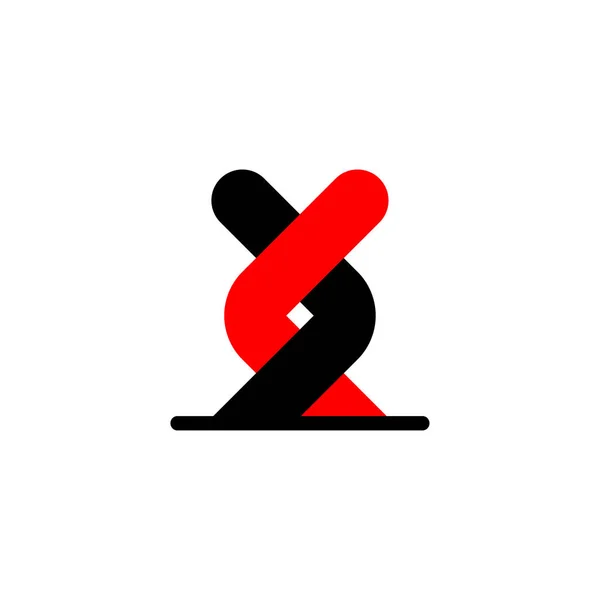 Rot Dna Röd Svart Logotyp Ikon För Forskning Hälsa Utbildning — Stock vektor