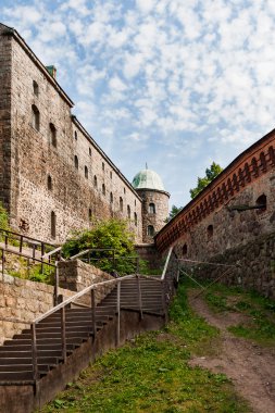 İç Vyborg castle. Yaz günü Ortaçağ İsveçli kalede. Vyborg, Rusya Federasyonu.