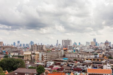 Bangkok, panorama görünümünden Wat Saket (altın Mount). Büyük cityscape. Tayland
