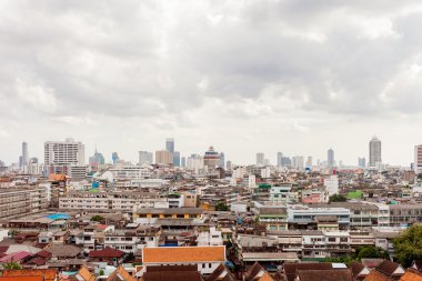 Bangkok, panorama görünümünden Wat Saket (altın Mount). Büyük cityscape. Tayland.