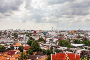 Bangkok, panorama görünümünden Wat Saket (altın Mount). Büyük cityscape. Tayland.
