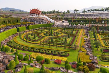 Nong Nooch Tropical Garden Pattaya, Tayland. Panorama landsc