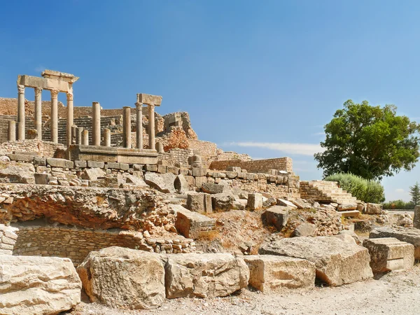 Dougga, rzymskie ruiny. Światowego Dziedzictwa UNESCO w Tunezji. — Zdjęcie stockowe