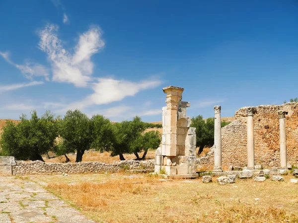 Dougga, római romok. UNESCO Világörökség Tunéziában. — Stock Fotó