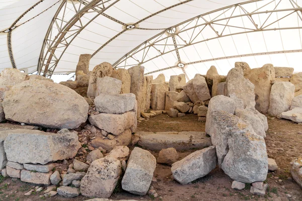 Temple Mnajdra au sein du complexe mégalithique Hagar Qim. Qrendi, Malte . — Photo