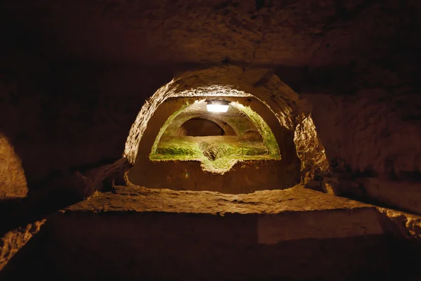 Famous landmark - ancient christian cemetery (catacombs) of Saint Paul. Rabat, Malta. — Stock Photo, Image