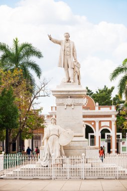 Cienfuegos, Cuba - 05 Şubat 2008. Jose Marti meydanda Cienfuegos tarihi merkezi. UNESCO Dünya Miras Listesi.