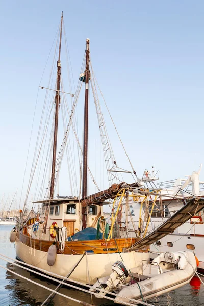 Msida Malta Febbraio 2010 Bellissimo Yacht Vela Vecchio Stile Ormeggiato — Foto Stock