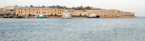 Panoramic View Yachts Moored Manoel Island Marina Manoel Island Lazaretto — Stock Photo, Image