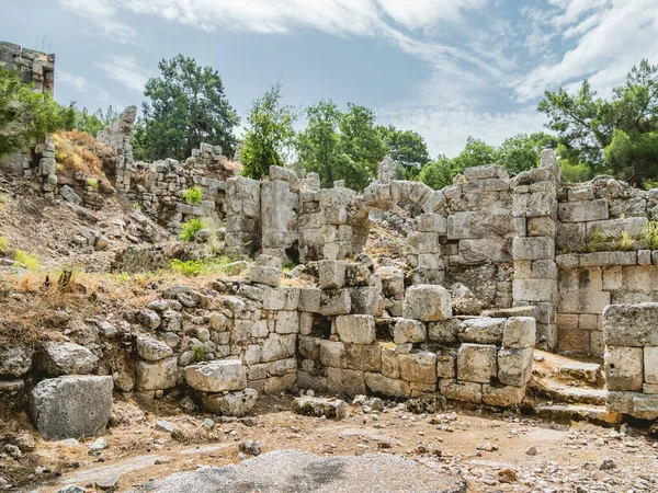 Ερείπια Του Μεγάλου Λουτρού Της Αρχαίας Πόλης Φασέλη Διάσημο Αρχιτεκτονικό — Φωτογραφία Αρχείου
