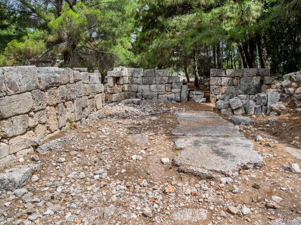 Ruinas Gran Baño Antigua Ciudad Phaselis Famoso Monumento Arquitectónico Distrito — Foto de Stock