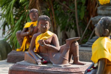 Buda heykeli ve sakral süslemeleri Kraliyet Sarayı, Bangkok, Tayland.