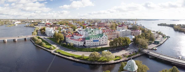 View of the Old City from the observation deck of the Vyborg Castle (St.Olav Tower). — 图库照片