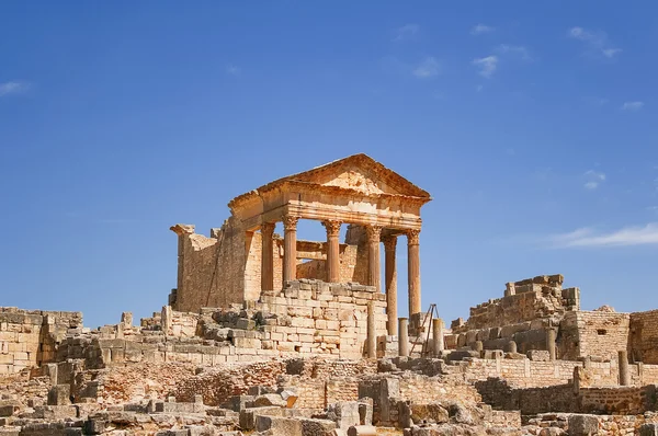 Thugga, Roman ruïnes: Een Unesco World Heritage Site in Tunesië. — Stockfoto