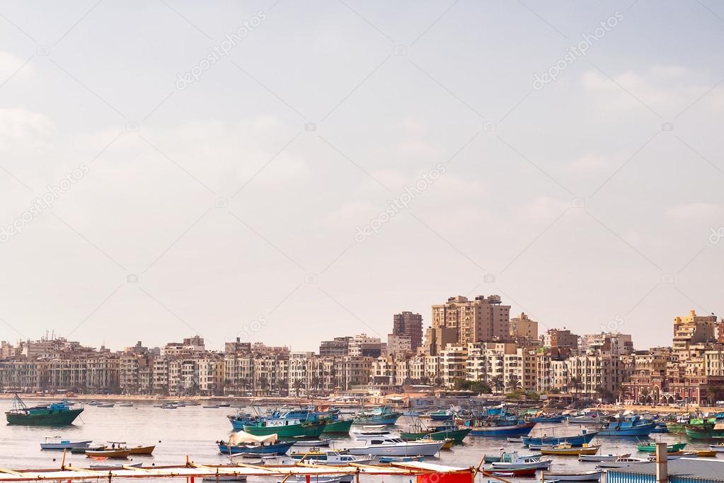 Panorama view of Alexandria, Egypt.