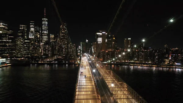 Cidade Nocturna Ponte Sobre Rio — Fotografia de Stock