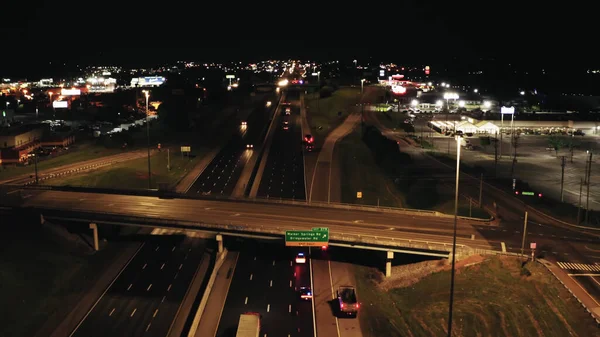 Top View Night City — Stock Photo, Image