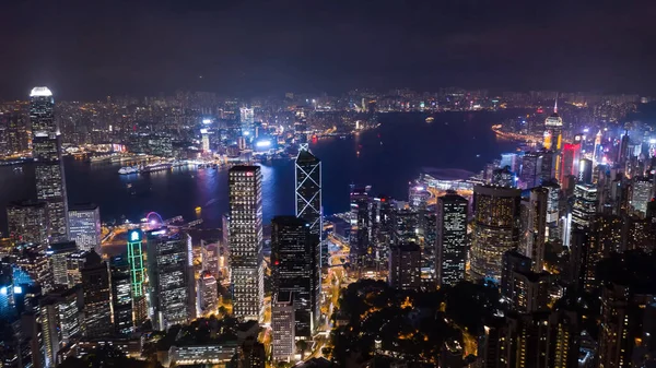 Città Dall Alto Paesaggio Notturno — Foto Stock