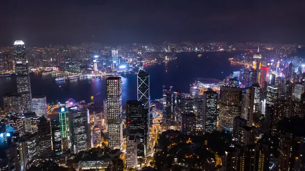 上から街だ 夜の風景 — ストック写真