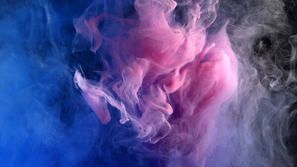 Abstraction. Puffs of colored smoke