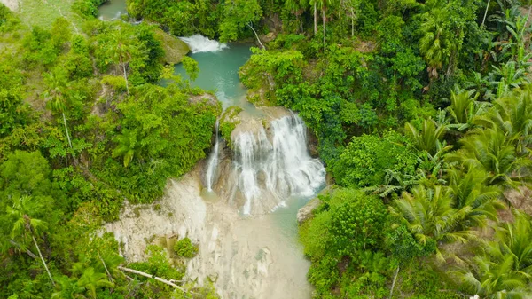Dzika Natura Podwójny Wodospad Dżungli — Zdjęcie stockowe