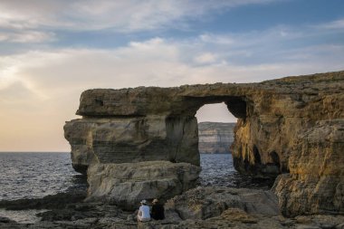 The Azure Window, also known as the Dwejra Window, was a 28-metre-tall natural arch on the island of Gozo an island just off Malta.