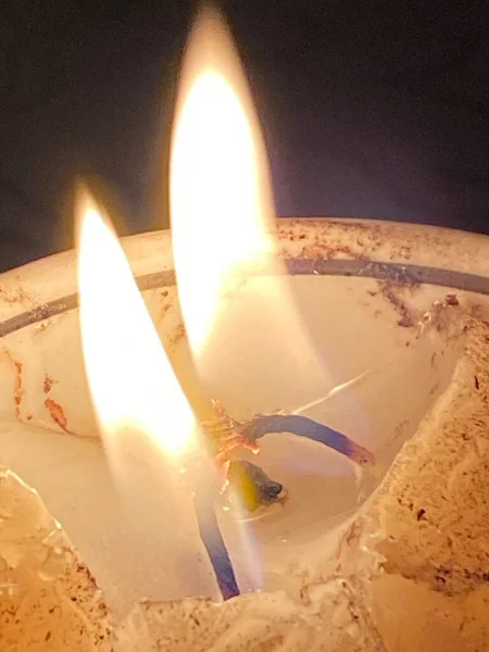 Lilin Gelap Atas Meja — Stok Foto