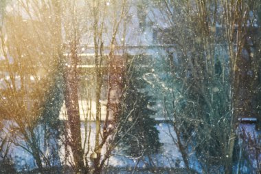 Kar yağışı arka plan bulanık