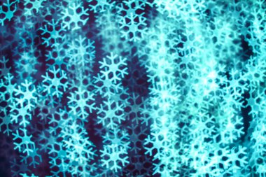 Kar taneleri ışıklar bokeh arka plan bulanıklık